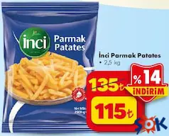İNCİ PARMAK PATATES 2,5 KG
